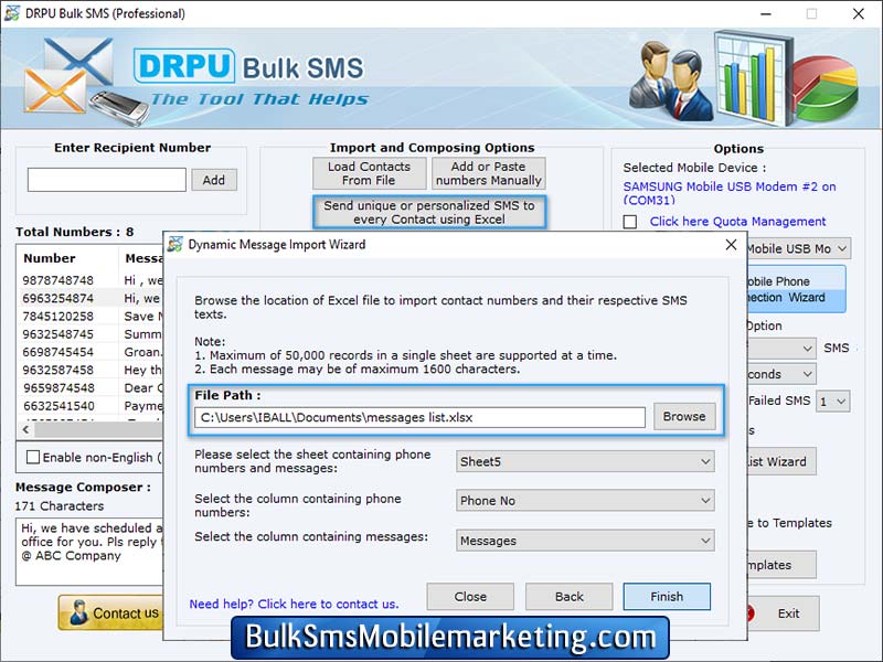 Bulk SMS Mobile Marketing GSM Phones screenshot