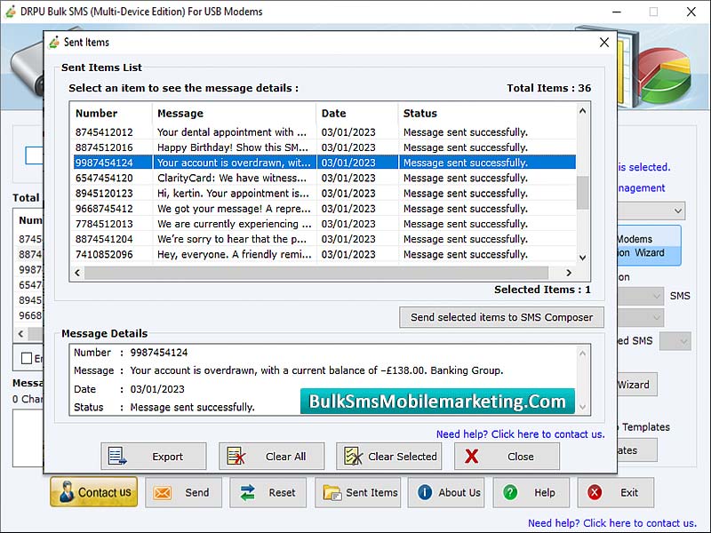 Bulk SMS Mobile Marketing Multi USB software